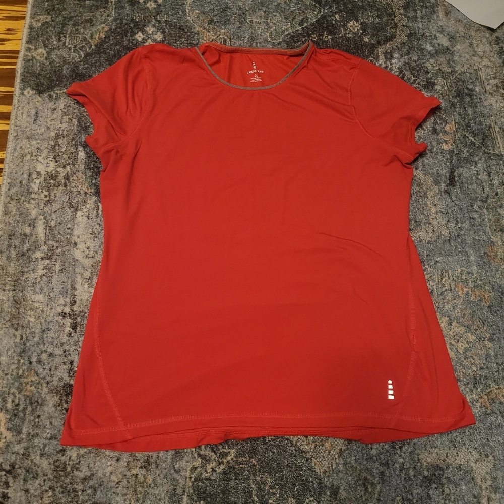 Lands' End Women's Short Sleeve Melon Shirt Size L Looks New
